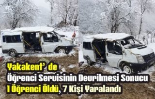 Yakakent'de öğrenci servisinin devrilmesi sonucu...