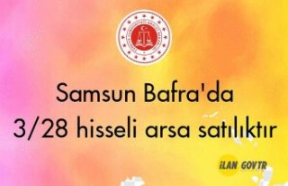 Samsun Bafra'da 3/28 hisseli arsa icradan satılıktır