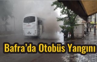 Bafra'da Otobüs Yangını