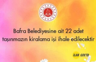 Belediyeye ait 22 adet taşınmazın kiralama işi...