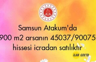Samsun Atakum'da 900 m² arsanın 45037/90075...