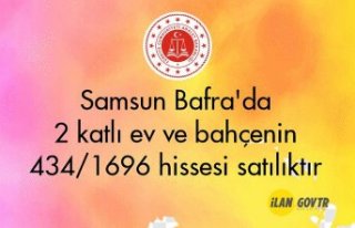 Samsun Bafra'da 2 katlı ev ve bahçenin 434/1696...