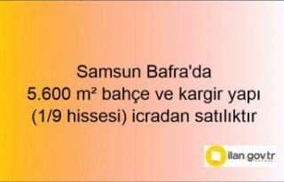 Samsun Bafra'da 5.600 m² bahçe ve kargir yapı...