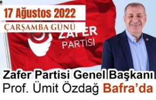 Çarşamba Günü Ümit Özdağ Bafra'da