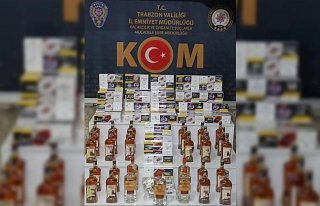 Trabzon'da kaçak alkol ve sigara operasyonunda 2...