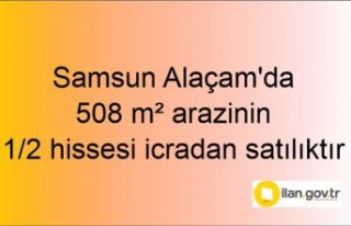 Samsun Alaçam'da 508 m² arazinin 1/2 hissesi...