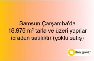 Samsun Çarşamba'da 18.976 m² tarla ve üzeri...