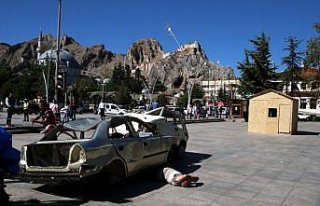 Tokat'ta itfaiyeciler tatbikat yaptı