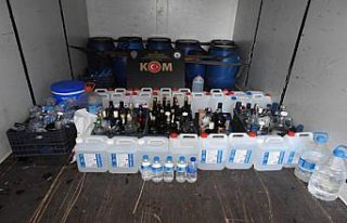 Amasya'da sahte içki operasyonunda 4 şüpheli...