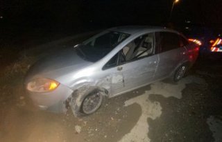 Bafra'da iki otomobilin çarpıştığı kazada...