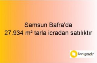 Samsun Bafra'da 27.934 m² tarla icradan satılıktır