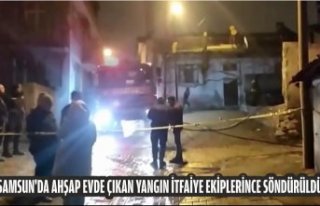 Samsun'da ahşap evde çıkan yangın itfaiye...