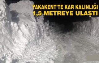 Yakakent’te Kar Kalınlığı 1,5 Metreye Ulaştı