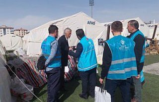 Salıpazarı Müftüsü Doğru, deprem bölgesi Afşin'de...