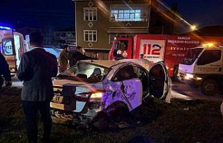 Samsun'da akaryakıt tankerine çarparak devrilen...