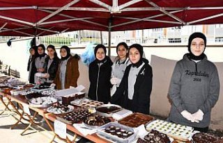 Vezirköprü'de öğrenciler depremzedeler yararına...