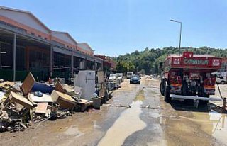 Selden etkilenen Bartın'da hasar tespit çalışmaları...