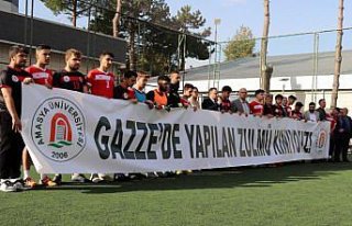 Amasya'da futbol turnuvasında İsrail’in Gazze...