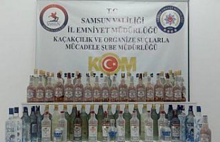 Samsun'da gümrük kaçağı içki operasyonu