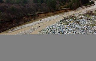 Bolu'da eski çöp döküm sahasındaki atıklar...