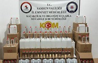 Samsun'da 1 ton 94 litre kaçak etil alkol ele...