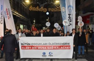 Trabzon'da teravih sonrası Filistin'e destek...