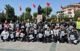 Bolu'da motokuryeler Balıkesir'deki meslektaşlarının...