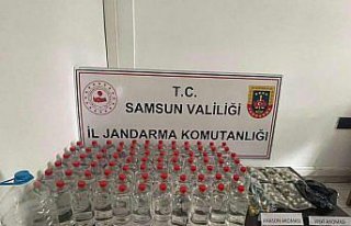 Samsun'da depoda sahte alkol üretimi şüpheli...