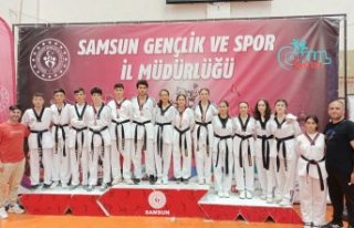 Bafra Gençlik Merkezi tekvando sporcuları 9 madalya...