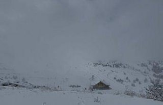 Kartalkaya Kayak Merkezi'nde kar yağışı etkili...