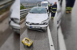 Tokat'ta cip ile otomobilin çarpıştığı...