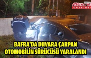 Bafra'da duvara çarpan otomobilin sürücüsü...