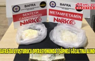 Bafra'da uyuşturucu operasyonunda 3 şüpheli...