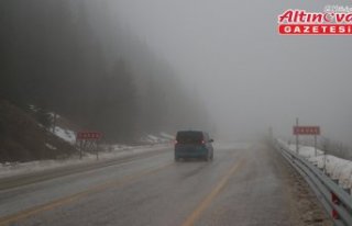 Ilgaz Dağı'nda kar yağışı ve sis etkili...