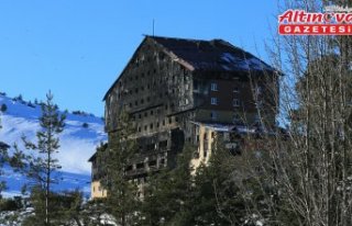 Kartalkaya'daki bir otelin çalışanı yangın...