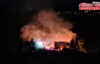 Niksar'da samanlık yangını