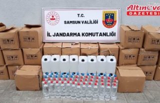 Samsun'da bir depoda 755 litre etil alkol ele...