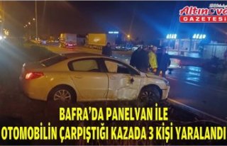 Bafra'da panelvan ile otomobilin çarpıştığı...