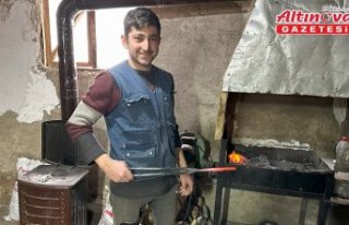Giresun'da genç imalatçı Karabörk bıçağını...