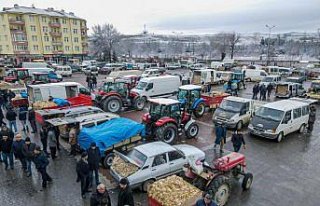 Kastamonu'da sarımsak pazarında soğuk ve kar...