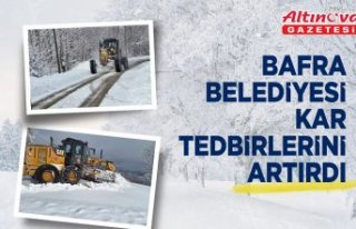 BAFRA BELEDİYESİ KAR TEDBİRLERİNİ ARTIRDI