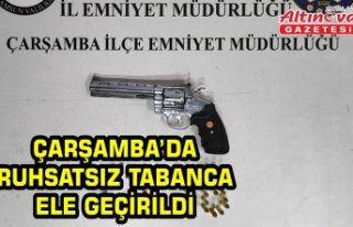 Çarşamba’da ruhsatsız tabanca ele geçirildi