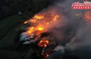 Kastamonu'da çıkan yangında 3 ev, 6 ahır,...