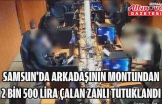 Samsun'da arkadaşının montundan 2 bin 500...
