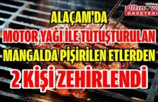 Alaçam'da motor yağı ile tutuşturulan mangalda...