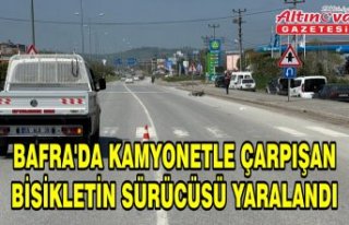 Bafra'da kam­yo­net­le çar­pı­şan bi­sik­le­tin...