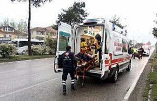 Çarşamba'da devrilen motosikletin sürücüsü...