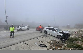 Düzce'de iki otomobilin çarpışması sonucu...