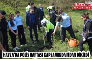 Havza'da Polis Haftası kapsamında fidan dikildi