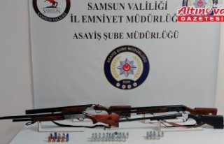 Samsun'da düzenlenen operasyonda 4 ruhsatsız...